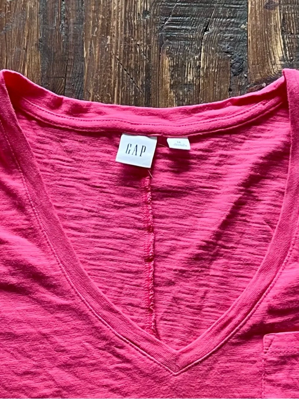GAP Azalea Pink V-Neck Tee Dress Sz M - Picture 2 of 9